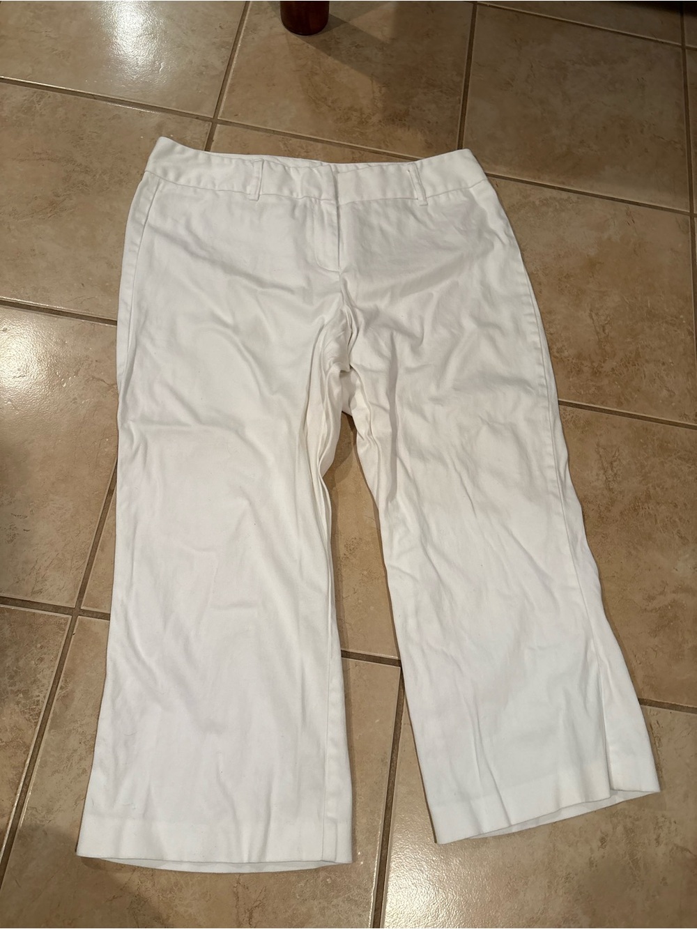 Tracy Evans White High-Waist Trousers